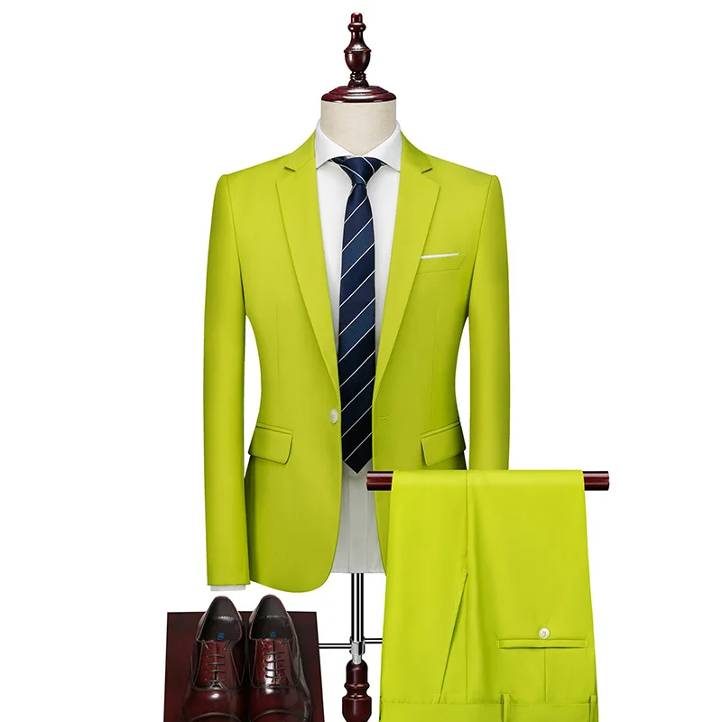 KIDWHXR Man Outfit Turn Dwon Collar Single-breasted Blazer Male Straight-leg Pant Men Slim Versatile Wedding Two-piece Sets
KIDWHXR Man Outfit Turn Dwon Collar Single-breasted Blazer Male Straight-leg Pant Men Slim Versatile Wedding Two-piece Sets