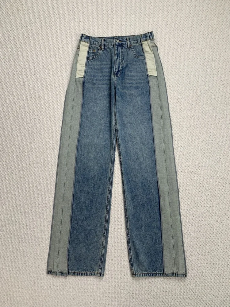 2026 Весенние модные повседневные прямые лоскутные джинсы для женщин
2026 Весенние модные повседневные прямые лоскутные джинсы для женщин