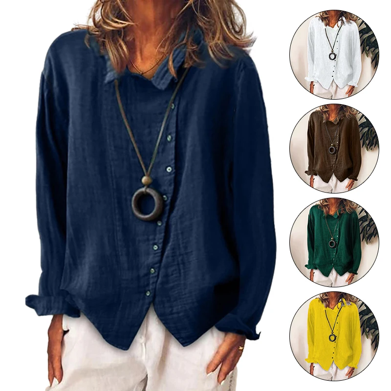 Women Cotton Linen Long Sleeve Shirt Casual Loose Elegant Solid Harajuku Lapel Blouse Vintage Oversize Tops Y2K Streetwear
Women Cotton Linen Long Sleeve Shirt Casual Loose Elegant Solid Harajuku Lapel Blouse Vintage Oversize Tops Y2K Streetwear