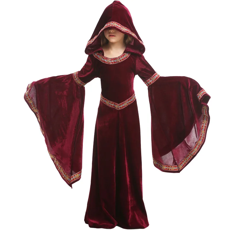 Halloween Wine Red Vampire Children Wear Girls' Party Performance Costume European Medieval Free Shipping Items Clothes for Kids
Halloween Wine Red Vampire Children Wear Girls' Party Performance Costume European Medieval Free Shipping Items Clothes for Kids