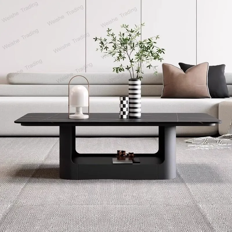 Rectangular rock slab coffee table household small apartment modern light luxury minimalist marble office tea table
Rectangular rock slab coffee table household small apartment modern light luxury minimalist marble office tea table