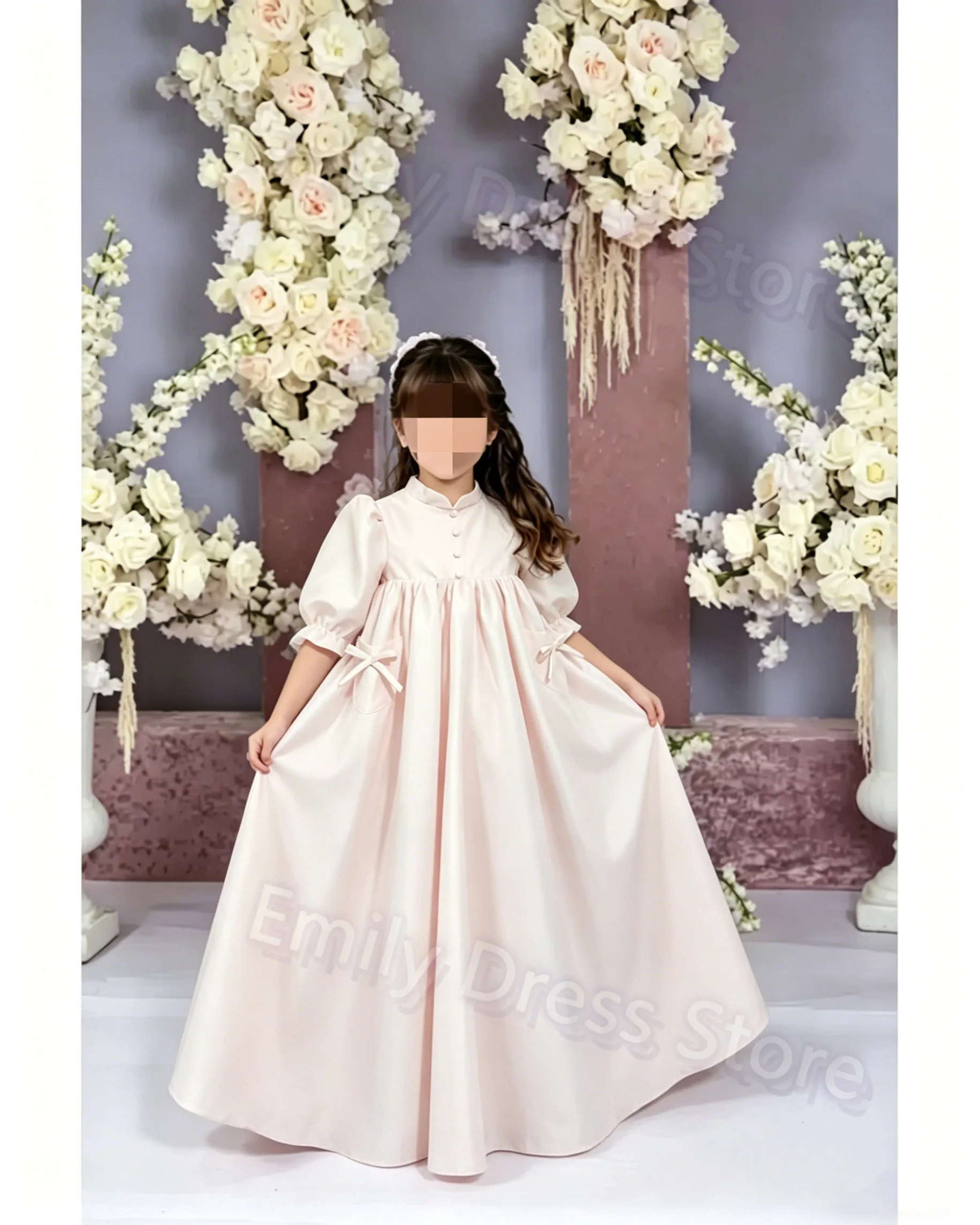Customized Light Pink Flower Girl Dress for Wedding Satin 3/4 Sleeve Puffy Kids Birthday Party Bridesmaid First Communion Gown
Customized Light Pink Flower Girl Dress for Wedding Satin 3/4 Sleeve Puffy Kids Birthday Party Bridesmaid First Communion Gown