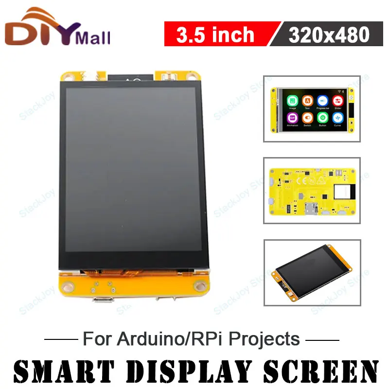 3.5" ESP32 LCD TFT Touch Screen 480x320 with WiFi/Blue-toothCapacitive Touch LVGL Support for Arduino/RPi Projects
3.5" ESP32 LCD TFT Touch Screen 480x320 with WiFi/Blue-toothCapacitive Touch LVGL Support for Arduino/RPi Projects