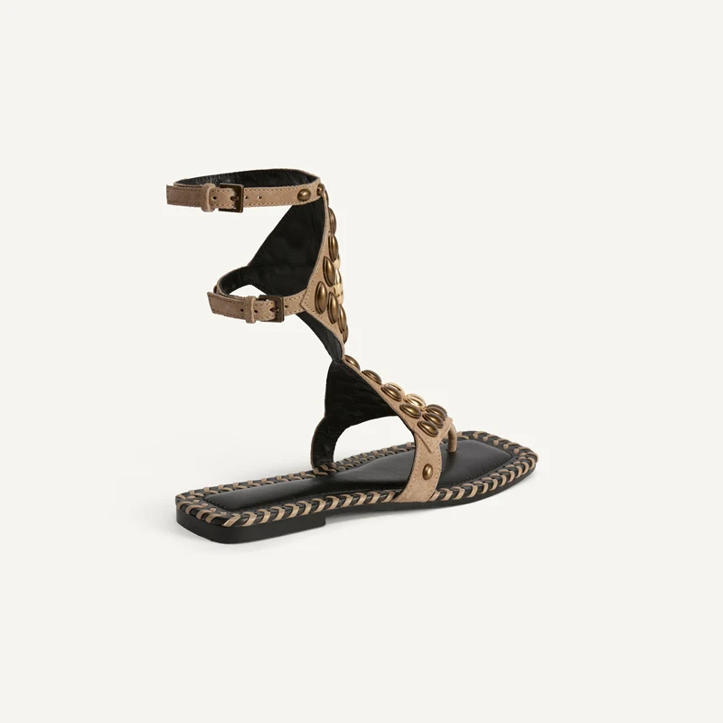 n Rivet Flat Bot Roman Sandals Women's Faionable Woven Cross Bule Slip-On Low Cut Pigskin Leather Ladies' oes
n Rivet Flat Bot Roman Sandals Women's Faionable Woven Cross Bule Slip-On Low Cut Pigskin Leather Ladies' oes