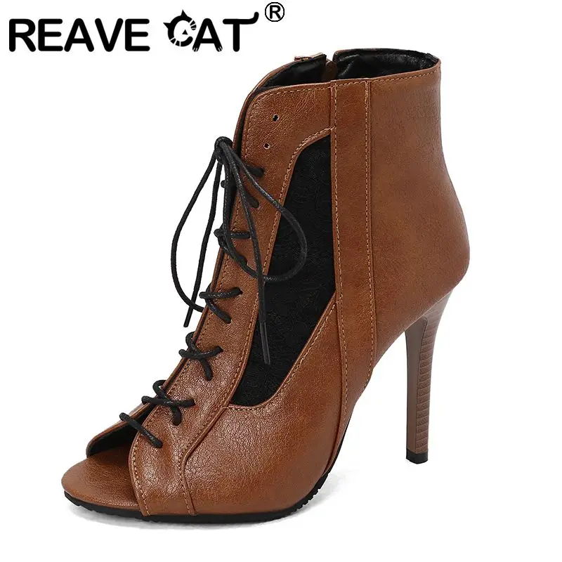 REAVE CAT Сексуальные модные женские ботинки с открытым носком на тонком каблуке 11 см на молнии со шнуровкой Разноцветные большие размеры 48 49 50 Вечерние летние ботильоны
REAVE CAT Сексуальные модные женские ботинки с открытым носком на тонком каблуке 11 см на молнии со шнуровкой Разноцветные большие размеры 48 49 50 Вечерние летние ботильоны
