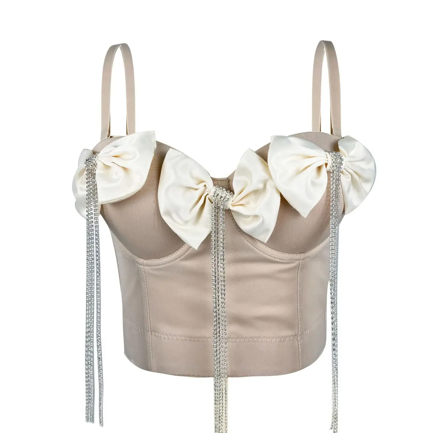 Rhinestone Tassel Crop Top Women Bowknot Corset Bra Slim Camisole Sexy Lingerie Summer Chic Party Clubwear Tanks Stage Costumes
Rhinestone Tassel Crop Top Women Bowknot Corset Bra Slim Camisole Sexy Lingerie Summer Chic Party Clubwear Tanks Stage Costumes