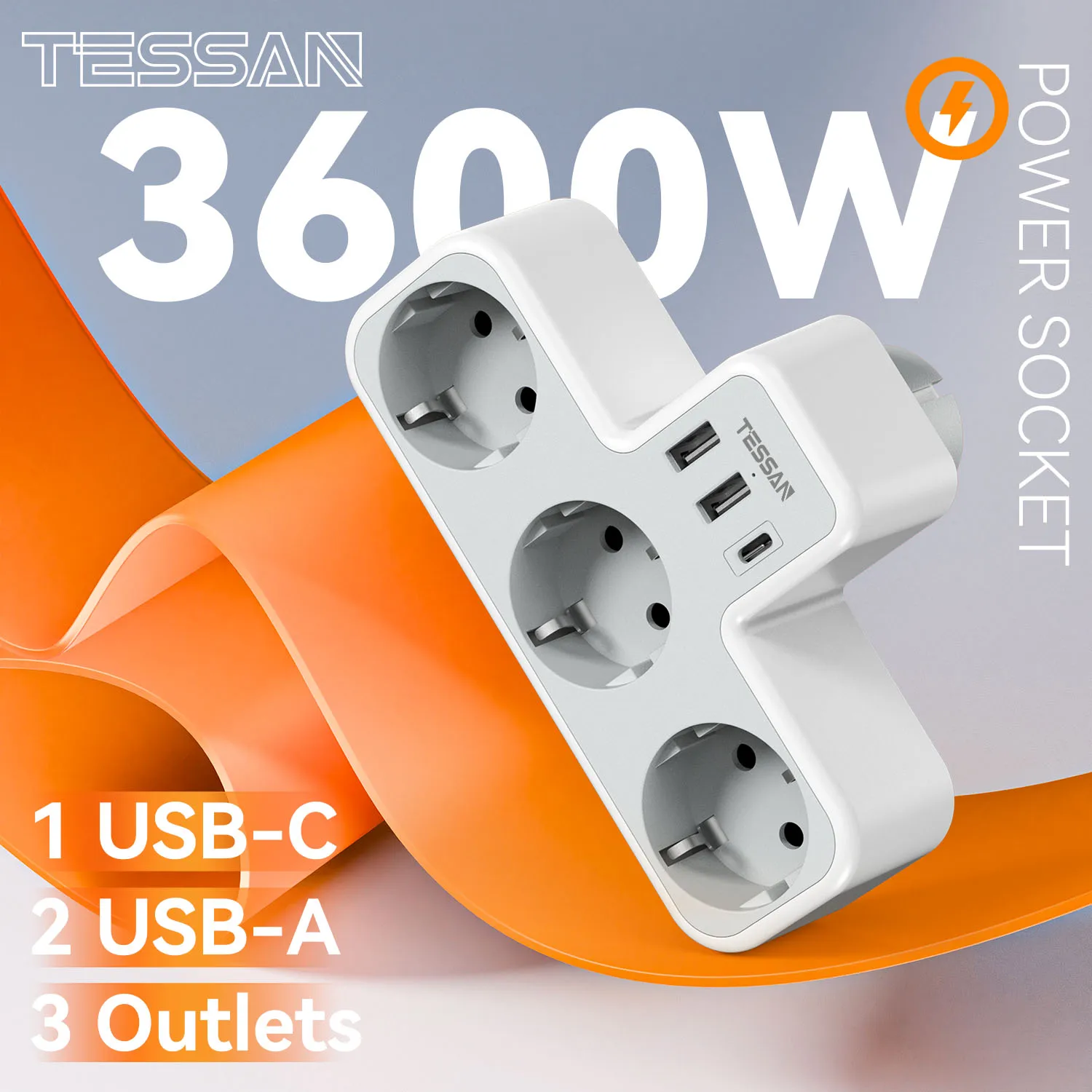 Универсальный сетевой адаптер TESSAN с 3 розетками переменного тока, 2 USB-портами и 1 портом Type-C, 6-в-1, для дома и офиса
Универсальный сетевой адаптер TESSAN с 3 розетками переменного тока, 2 USB-портами и 1 портом Type-C, 6-в-1, для дома и офиса