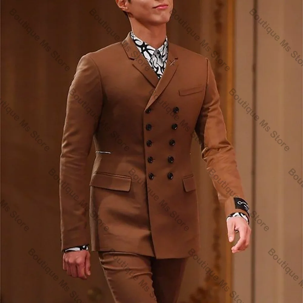 Fashion Double Breasted Brown Men Suit Two Pieces(Jacket+Pants) Outfits Casual Party Prom Wedding Set
Fashion Double Breasted Brown Men Suit Two Pieces(Jacket+Pants) Outfits Casual Party Prom Wedding Set