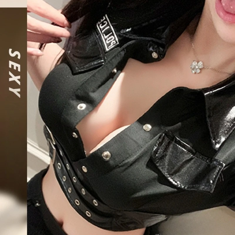 Sexy Instructor Role-playing Uniform Temptation Ultra Short Top Bag Hip Miniskirt Cosplay Policewoman Officer Charm Costumes
Sexy Instructor Role-playing Uniform Temptation Ultra Short Top Bag Hip Miniskirt Cosplay Policewoman Officer Charm Costumes