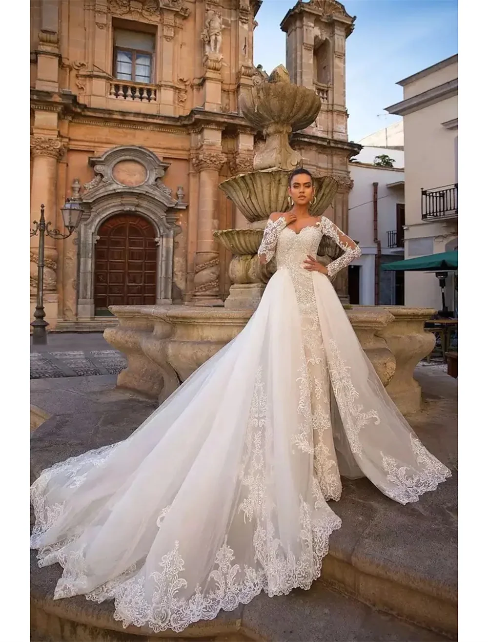 Prom Dress Mermaid / Flared Wedding Dress Sweetheart Neckline Court Train Tulle Lace Satin Long Sleeves Sexy 2024 Hot Sale
Prom Dress Mermaid / Flared Wedding Dress Sweetheart Neckline Court Train Tulle Lace Satin Long Sleeves Sexy 2024 Hot Sale