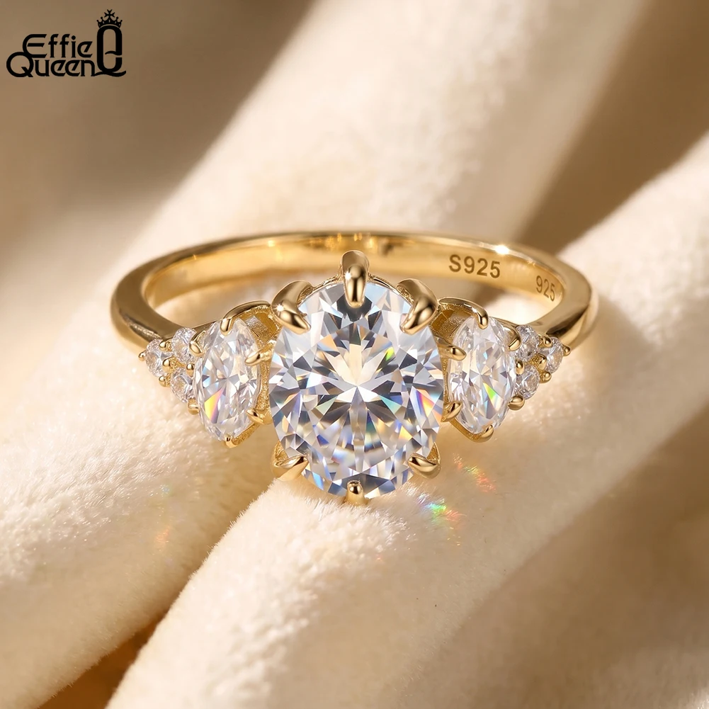 Effie Queen Sparkling D Color Moissanite Ring S925 Silver Wedding Eternity Band Ring For Women Jewelry with Certificate SMOR21
Effie Queen Sparkling D Color Moissanite Ring S925 Silver Wedding Eternity Band Ring For Women Jewelry with Certificate SMOR21