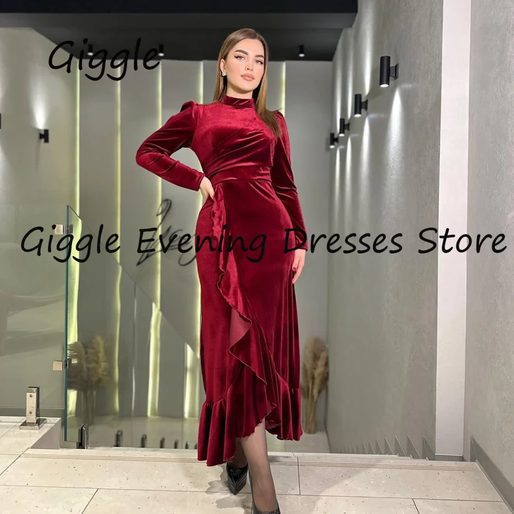 Giggle Velour Mermaid O-neck Ruffle Formal Elegant Prom Gown Ankle Length luxury Evening Pretty Party Dresses for Women 2023
Giggle Velour Mermaid O-neck Ruffle Formal Elegant Prom Gown Ankle Length luxury Evening Pretty Party Dresses for Women 2023