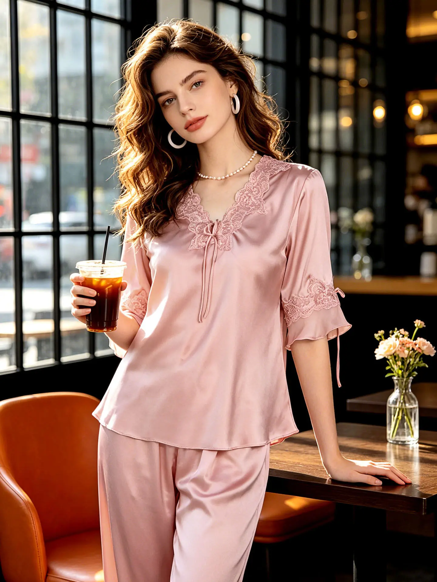 100% Real Mulberry Silk 3/4 Sleeve Shirt & Pants Lace Trim Summer Pajamas Set Luxury Satin Women's Casual Nightwear Solid Pyjama
100% Real Mulberry Silk 3/4 Sleeve Shirt & Pants Lace Trim Summer Pajamas Set Luxury Satin Women's Casual Nightwear Solid Pyjama