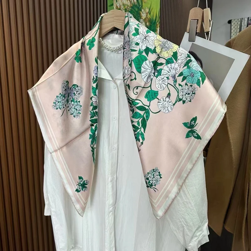 Floral 90 100% Silk Scarf Neckerchief Shawl 2024 Womens Spring NEW Head Scarves Hijab for Hair Wrapping
Floral 90 100% Silk Scarf Neckerchief Shawl 2024 Womens Spring NEW Head Scarves Hijab for Hair Wrapping