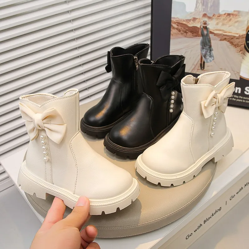 Girl's Ankle Boot Spring Autumn New Children School Short Boots with Bowknot Princess Fashion Kids Causal Leather Boots Zipper
Girl's Ankle Boot Spring Autumn New Children School Short Boots with Bowknot Princess Fashion Kids Causal Leather Boots Zipper