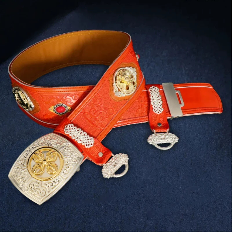 Mongolian Men's Retro White Embossed Leather Traditional Ethnic Style Dance Accessory Belt
Mongolian Men's Retro White Embossed Leather Traditional Ethnic Style Dance Accessory Belt