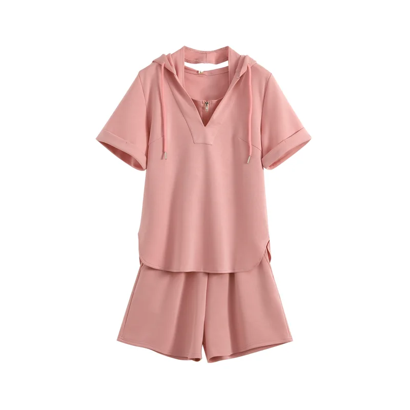 Casual Shorts Three 2 Piece Sets Women Drawstring Shorts Hooded Zipper Jacket Sportswear Suits Female Solid Sports Hoodie cloth
Casual Shorts Three 2 Piece Sets Women Drawstring Shorts Hooded Zipper Jacket Sportswear Suits Female Solid Sports Hoodie cloth