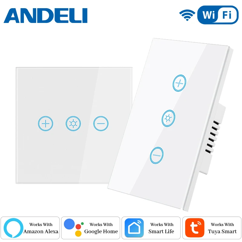 ANDELI Tuya Wi-Fi Smart Dimmer Switch EU Smart Glass Panel Настенный сенсорный переключатель Smart life APP Control работает с Alexa Google Home
ANDELI Tuya Wi-Fi Smart Dimmer Switch EU Smart Glass Panel Настенный сенсорный переключатель Smart life APP Control работает с Alexa Google Home