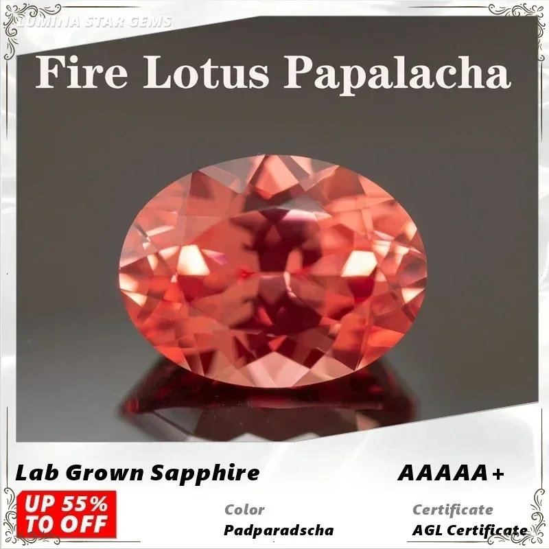 Lab Grown Padparadscha Fire Lotus Color Oval Shaped Advanced Charms Jewelry Rings Earrings Making With AGL Certificate
Lab Grown Padparadscha Fire Lotus Color Oval Shaped Advanced Charms Jewelry Rings Earrings Making With AGL Certificate
