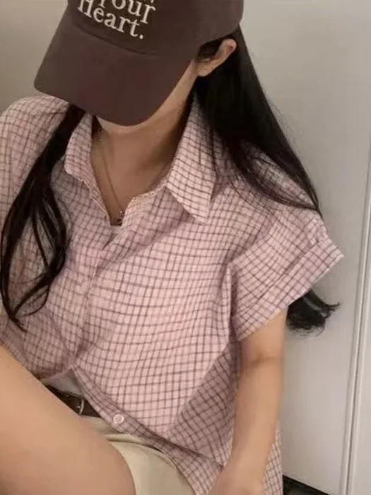 French Style Plaid Loose Sleeveless Shirt Women's Summer Youthful Button up Cardigan Top Elegant Ageless Checkered Blouse
French Style Plaid Loose Sleeveless Shirt Women's Summer Youthful Button up Cardigan Top Elegant Ageless Checkered Blouse