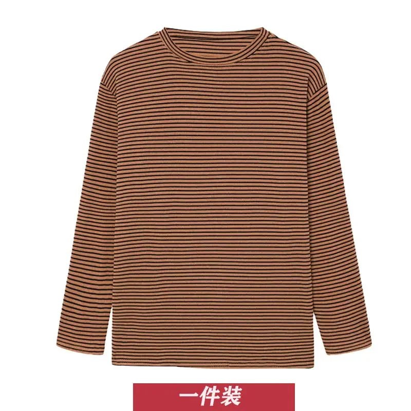 Бархатная полосатая основа с круглым вырезом, осенний топ с низким воротником, женская футболка для пожилых мам среднего возраста, свободная с длинными рукавами
Бархатная полосатая основа с круглым вырезом, осенний топ с низким воротником, женская футболка для пожилых мам среднего возраста, свободная с длинными рукавами