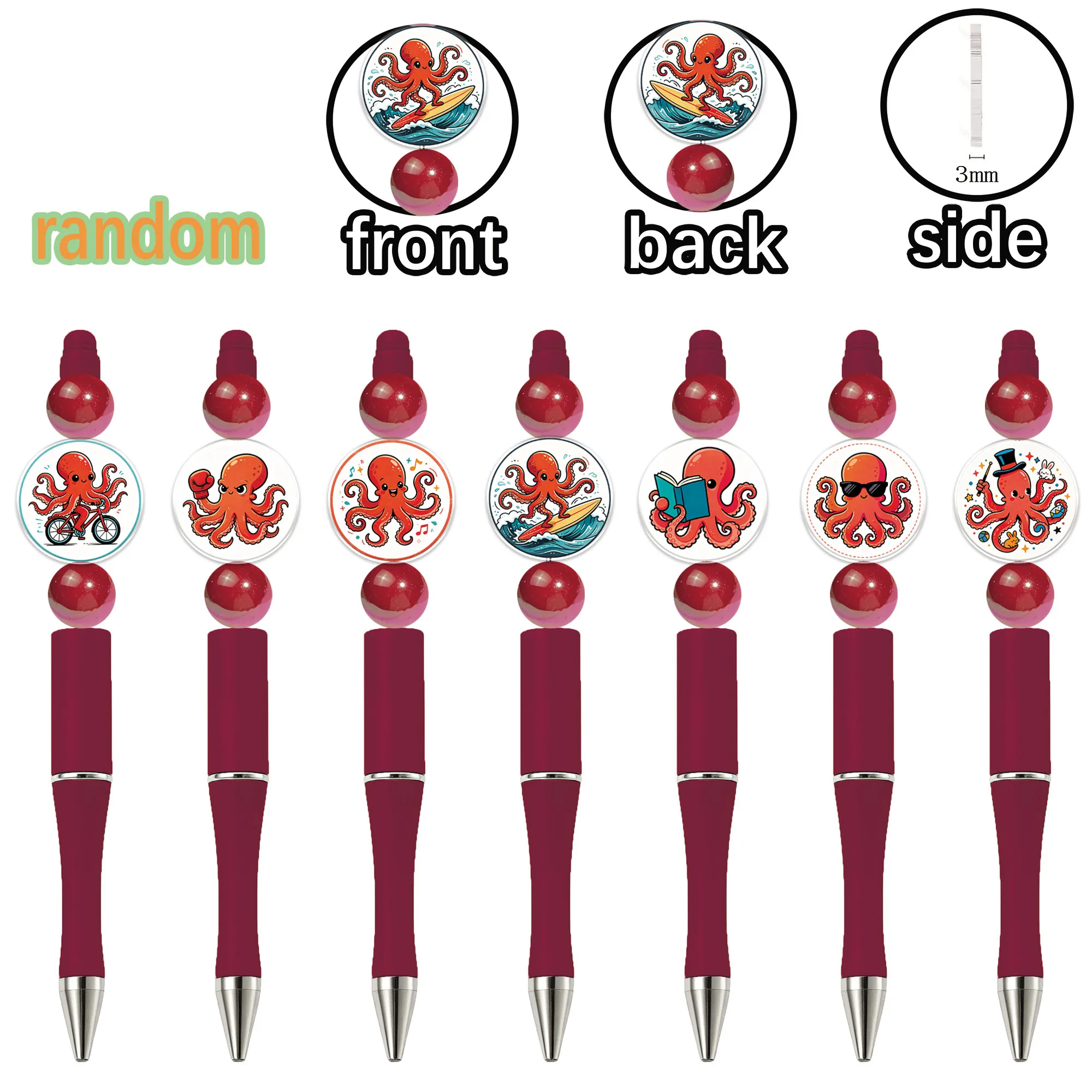 11 pieces of rotatable octopus-shaped ballpoint pens. Creative signature pens. Random pattern gift pens.
11 pieces of rotatable octopus-shaped ballpoint pens. Creative signature pens. Random pattern gift pens.