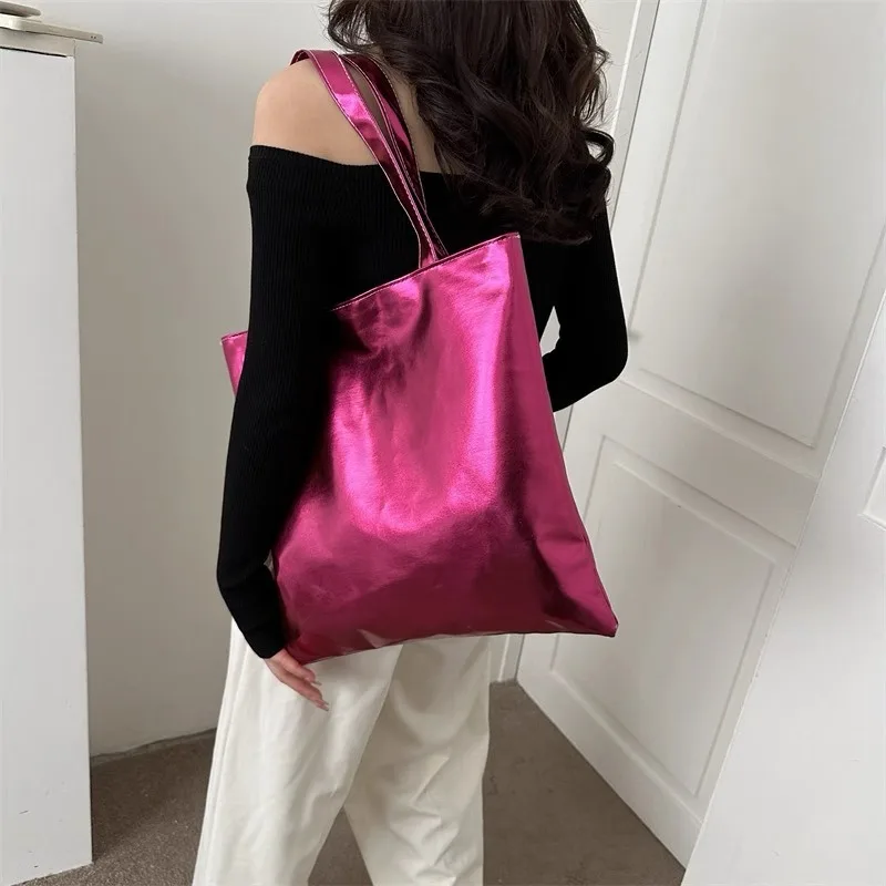 Fashion High Capacity Shopping Pouch PU Leather Handags Shiny Casual Female Purse Girls Shoulder Bag Glossy Tote Bags for Women
Fashion High Capacity Shopping Pouch PU Leather Handags Shiny Casual Female Purse Girls Shoulder Bag Glossy Tote Bags for Women