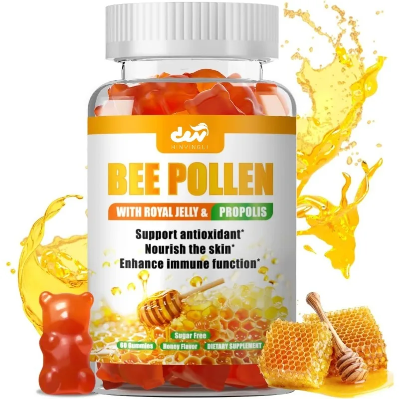 Bee pollen gummies, containing bee pollen, royal jelly, propolis, calcium, and vitamin B6 C, Suitable for human skin, immunity
Bee pollen gummies, containing bee pollen, royal jelly, propolis, calcium, and vitamin B6 C, Suitable for human skin, immunity