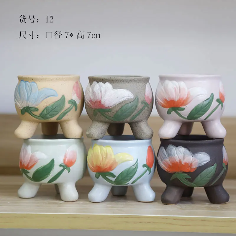 Creative Ceramic Pots for Plants Hand-painted Small Flower Pot Garden Accessories Home Decoration Mini Thumb Pot Combination
Creative Ceramic Pots for Plants Hand-painted Small Flower Pot Garden Accessories Home Decoration Mini Thumb Pot Combination
