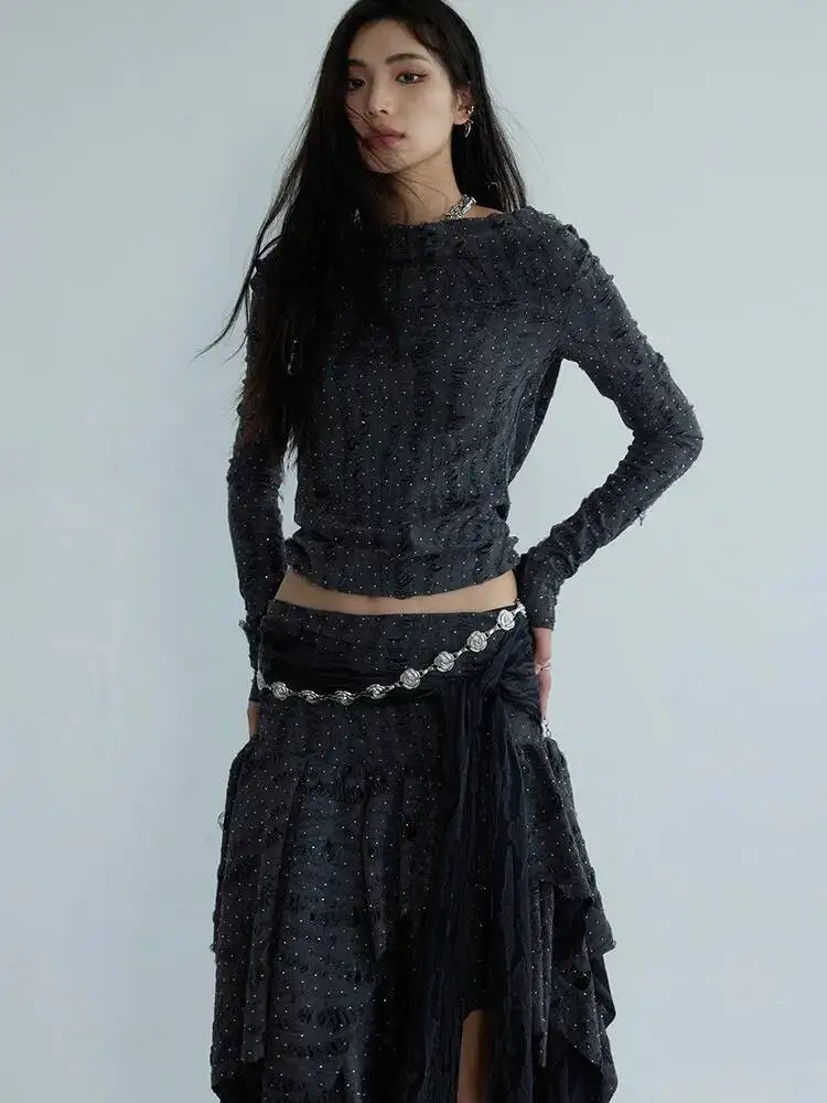 T-shirt Dark Gray Knitting Half-body Skirt Two Pieces Suit New V-Neck Long Sleeve Women Fashion Spring Autumn 2026 LA5X
T-shirt Dark Gray Knitting Half-body Skirt Two Pieces Suit New V-Neck Long Sleeve Women Fashion Spring Autumn 2026 LA5X