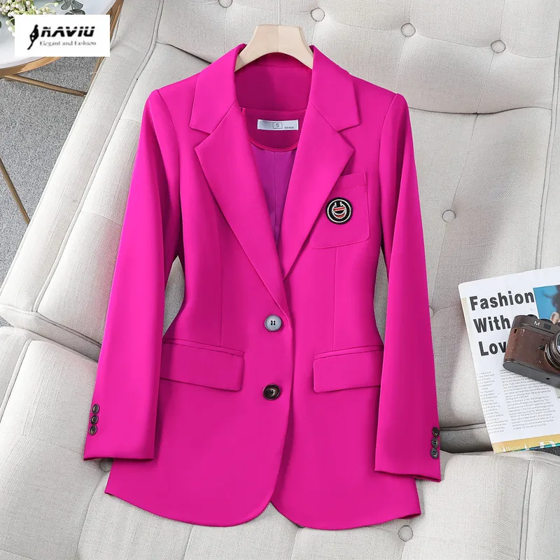 NAVIU Rose Red Blazer for Women Casual Loose Jacket Fashionable Work Coat for Office Lady Autumn and Winter New 2023
NAVIU Rose Red Blazer for Women Casual Loose Jacket Fashionable Work Coat for Office Lady Autumn and Winter New 2023
