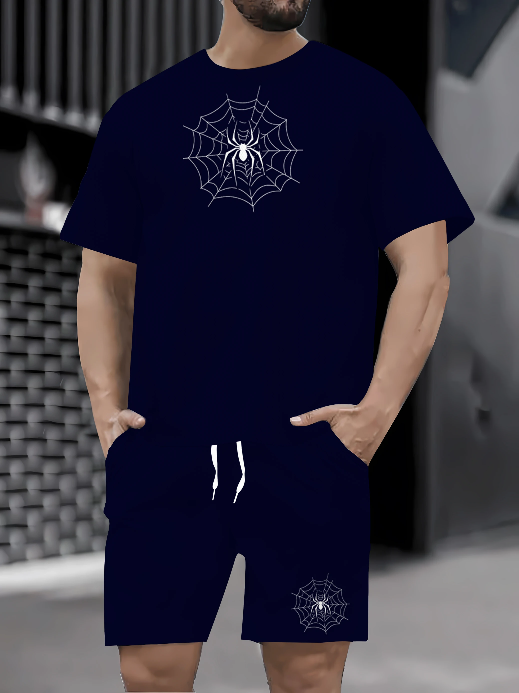 2025 Summer Pattern Printed Men's Two piece Fashion Casual Clothing Set, featuring a round neck short sleeved T-shirt and drawst
2025 Summer Pattern Printed Men's Two piece Fashion Casual Clothing Set, featuring a round neck short sleeved T-shirt and drawst