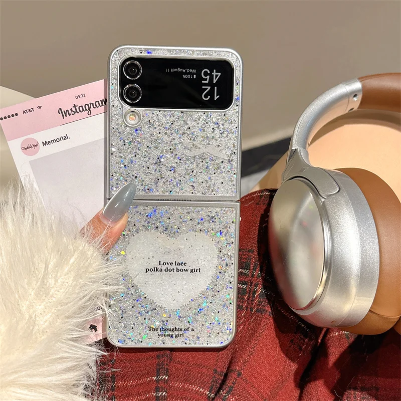 Серебряная рамка Sparkling Pink Sweet Bow Love Складной чехол для телефона с экраном подходит для Samsung Galaxy Z Flip 3 Flip 4 Flip 5 Flip 6 
Серебряная рамка Sparkling Pink Sweet Bow Love Складной чехол для телефона с экраном подходит для Samsung Galaxy Z Flip 3 Flip 4 Flip 5 Flip 6