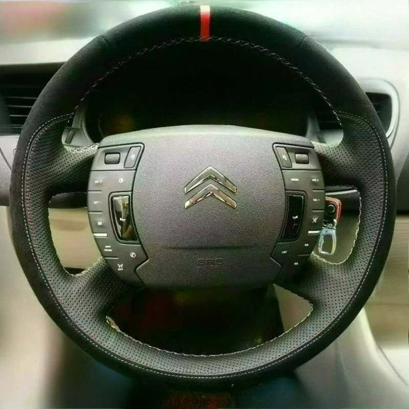 Hand-stitched renovation wear-resistant Non-slip suede black leather steering wheel cover For Citroen C5 C6 2009-2017
Hand-stitched renovation wear-resistant Non-slip suede black leather steering wheel cover For Citroen C5 C6 2009-2017