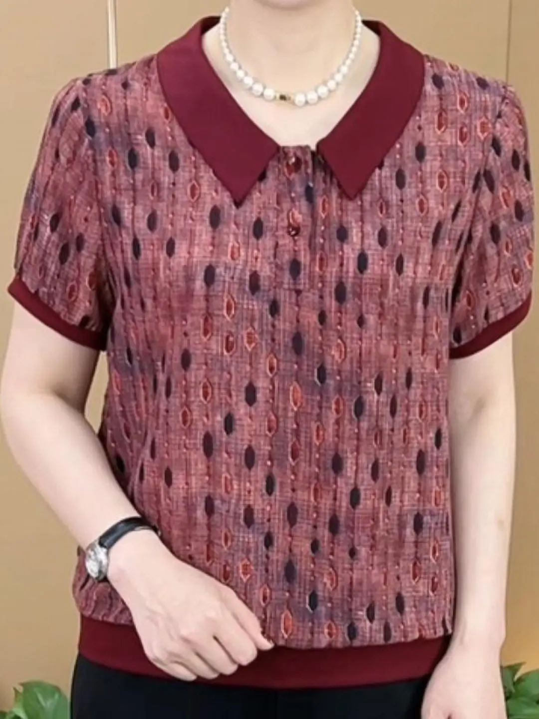 Fashionable Summer Short Sleeve T-Shirt Women's Slimming Young-looking Floral Print Doll Collar Loose Top Breathable Casual Wear
Fashionable Summer Short Sleeve T-Shirt Women's Slimming Young-looking Floral Print Doll Collar Loose Top Breathable Casual Wear