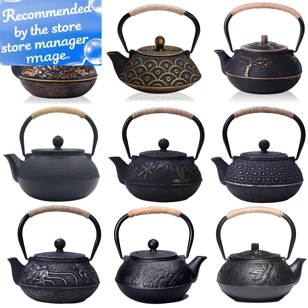 900ML Japanese Style Cast Iron Teapot With Stainless Steel Infuser Strainer Plum Blossom Cast Iron Tea Kettle For Boiling Water
900ML Japanese Style Cast Iron Teapot With Stainless Steel Infuser Strainer Plum Blossom Cast Iron Tea Kettle For Boiling Water