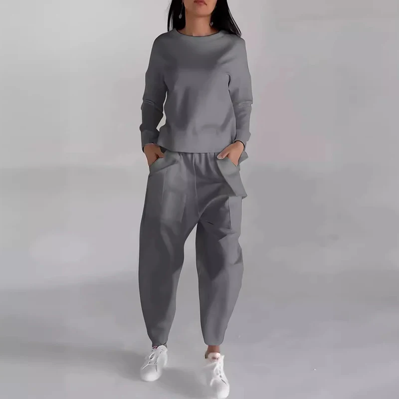Trendy Fashion Solid Color Casual Set Women Spring Back Lace-up Top Pullover and Pocket Pants Outfit Summer Sportswear Suit 2pcs
Trendy Fashion Solid Color Casual Set Women Spring Back Lace-up Top Pullover and Pocket Pants Outfit Summer Sportswear Suit 2pcs