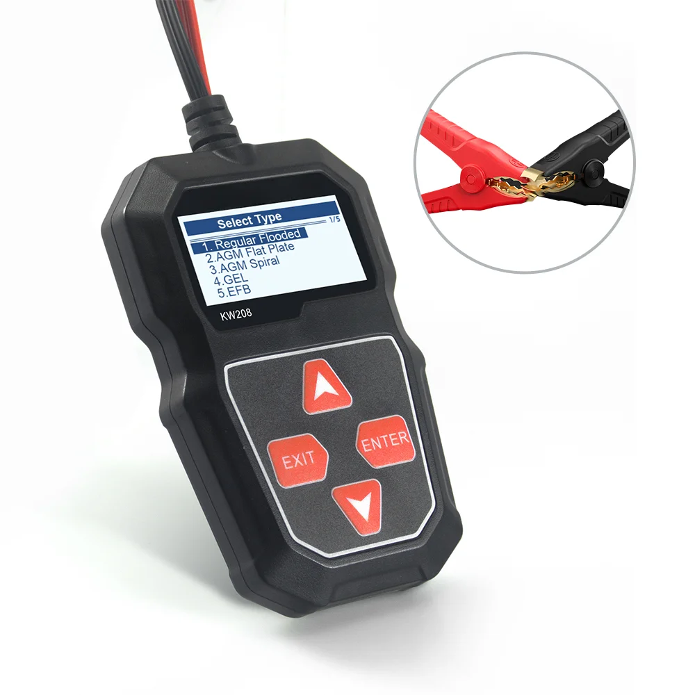 Тестер автомобильных аккумуляторов KW208 12В, анализатор сопротивления для измерения напряжения, внутреннего сопротивления, CCA и анализа аккумуляторов.
Тестер автомобильных аккумуляторов KW208 12В, анализатор сопротивления для измерения напряжения, внутреннего сопротивления, CCA и анализа аккумуляторов.