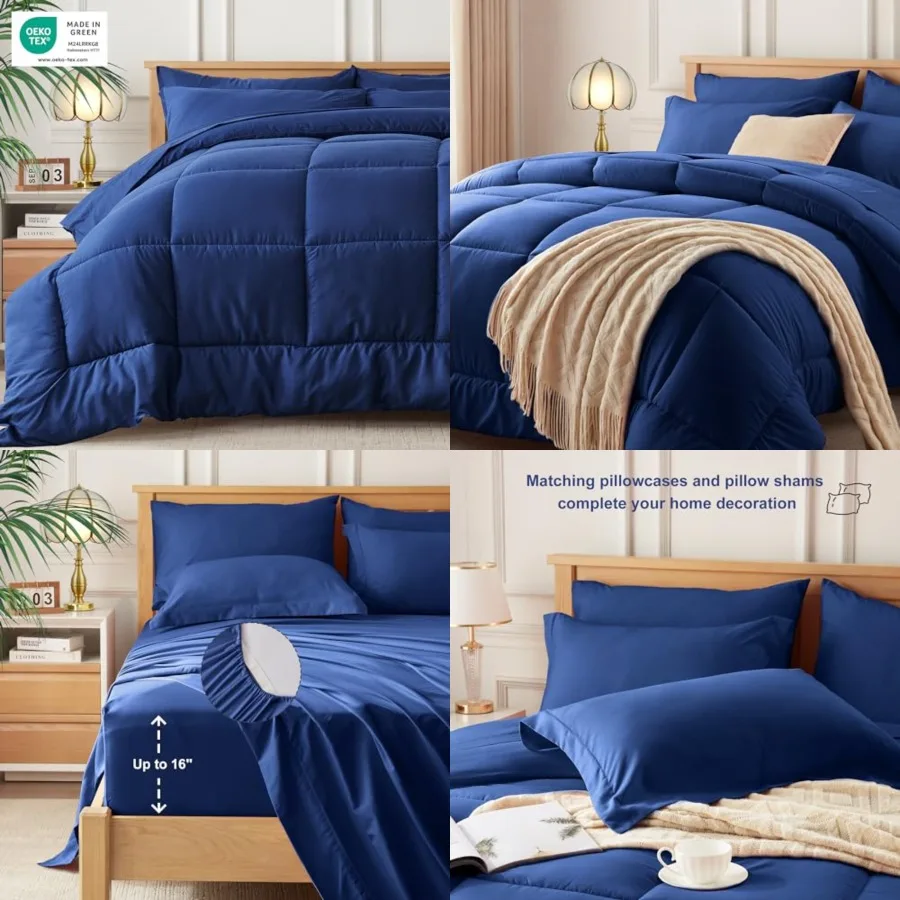 Comforter Set Bed in a Bag Size 7 Pieces, All Season Bed Set, Fluffy Comforter Set with Sheets, Sheet Set Quilt Blanket, Pillow
Comforter Set Bed in a Bag Size 7 Pieces, All Season Bed Set, Fluffy Comforter Set with Sheets, Sheet Set Quilt Blanket, Pillow