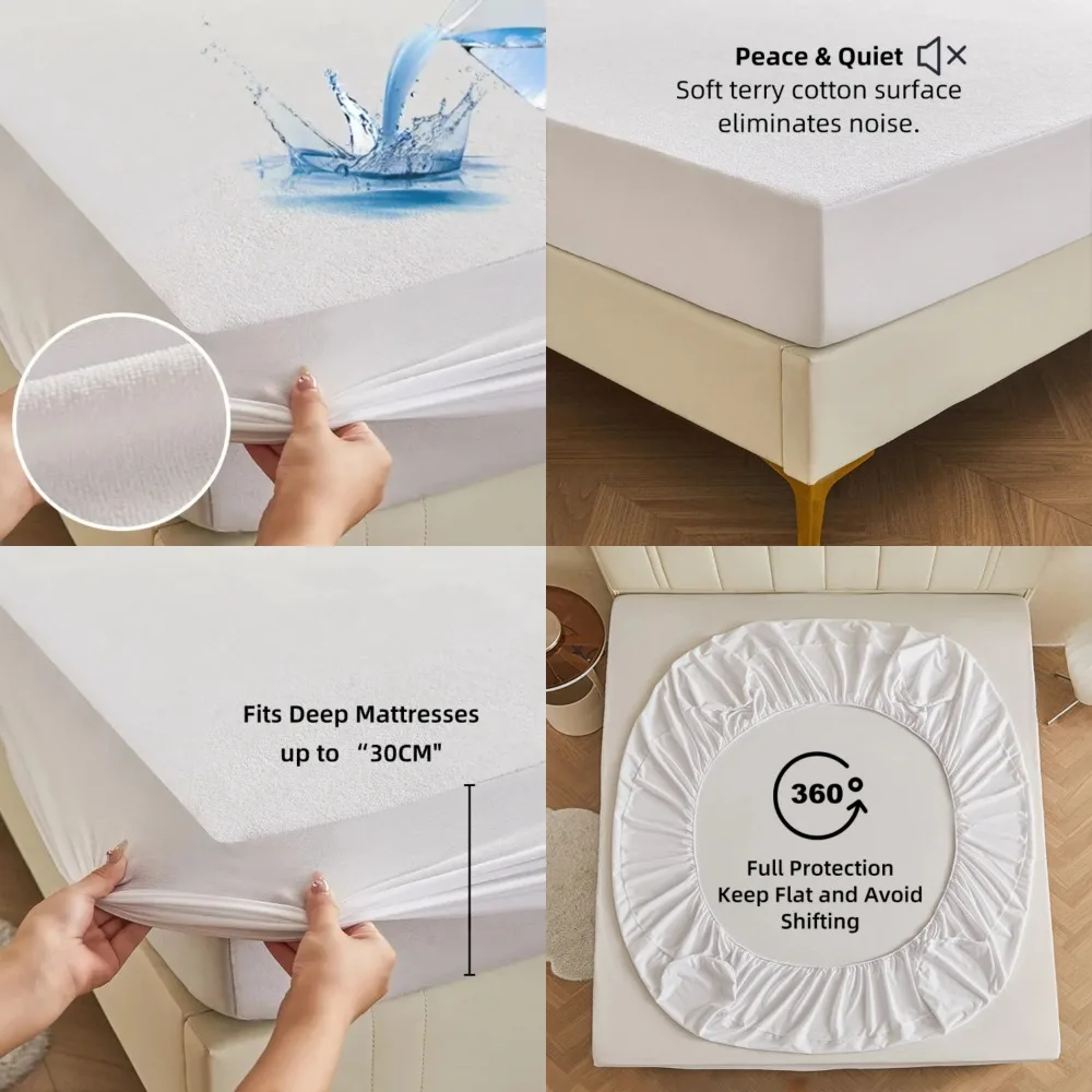 Luxurious Ultimate Super Absorbent Extra Soft Deep Pocket Waterproof Fitted Mattress Protector Sheet - Ensuring Ultimate Freshne
Luxurious Ultimate Super Absorbent Extra Soft Deep Pocket Waterproof Fitted Mattress Protector Sheet - Ensuring Ultimate Freshne