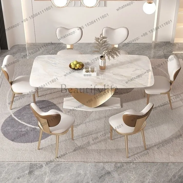 PJ Italian light luxury imported bright rock plate dining table stainless steel high-end simple
PJ Italian light luxury imported bright rock plate dining table stainless steel high-end simple
