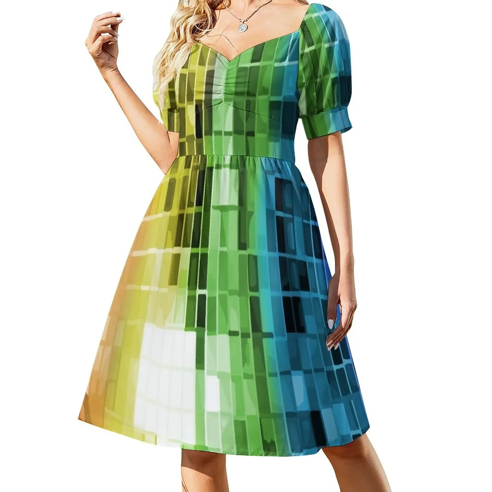 Rainbow Disco Ball Pattern Short-Sleeved Dress Women's summer skirt Bridesmaid dress woman Woman dresses
Rainbow Disco Ball Pattern Short-Sleeved Dress Women's summer skirt Bridesmaid dress woman Woman dresses