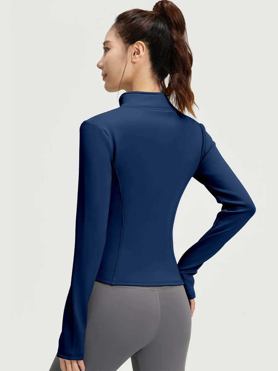 New velvet yoga jacket for women in autumn and winter, tight fitting and slimming, stand up collar sports yoga suit
New velvet yoga jacket for women in autumn and winter, tight fitting and slimming, stand up collar sports yoga suit