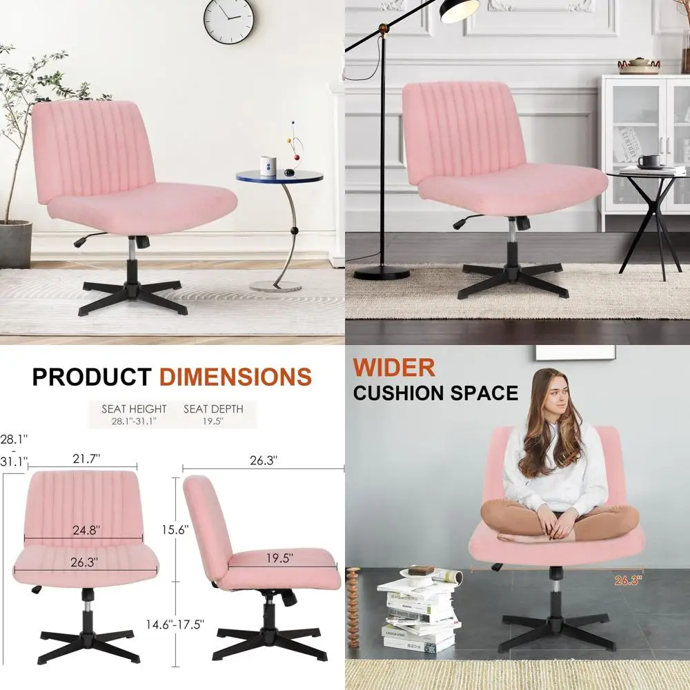 Pink Ergonomic Cross-Legged Desk Chair with Adjustable Height for Home Office
Pink Ergonomic Cross-Legged Desk Chair with Adjustable Height for Home Office