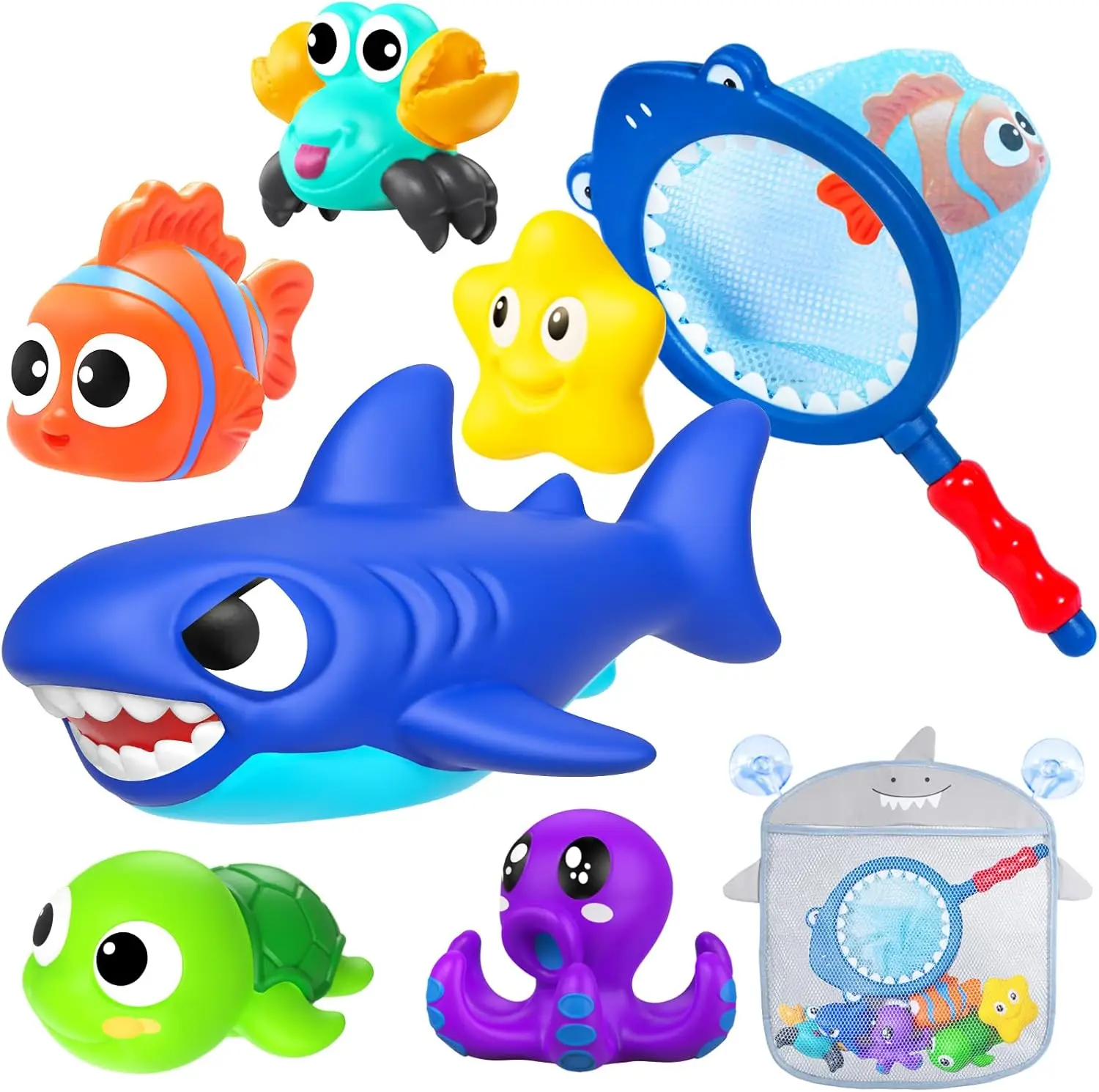 No Hole Baby Bath Toys for Toddlers 1-3, Ocean Animal Set with Storage Bag, Bathtub Pool Beach Toys for Boys Girls
No Hole Baby Bath Toys for Toddlers 1-3, Ocean Animal Set with Storage Bag, Bathtub Pool Beach Toys for Boys Girls