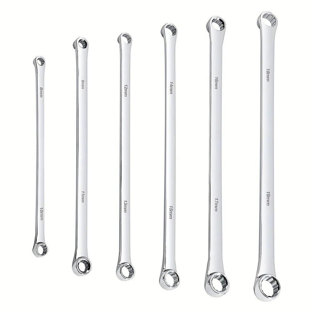 6pcs Extra Long CRV Combination Durable Metric Wrench Set, 8Mm - 19Mm Box End - Suitable for Equipment Installation, Bicycle
6pcs Extra Long CRV Combination Durable Metric Wrench Set, 8Mm - 19Mm Box End - Suitable for Equipment Installation, Bicycle