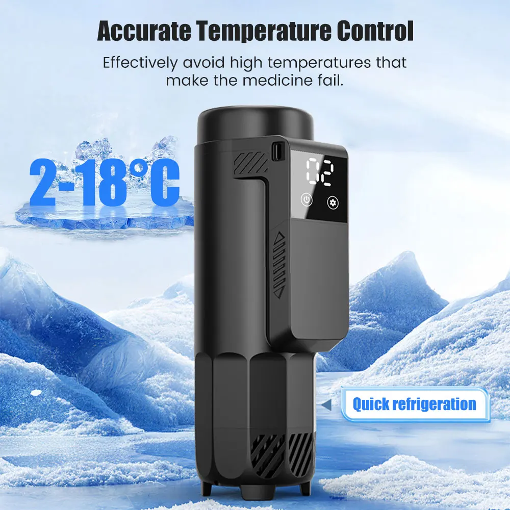 USB Insulin Cooler Travel Case Adjustable Temperature Control 2-8°C 30H Digital Temp Control for 5 Pens and Outdoor Activities
USB Insulin Cooler Travel Case Adjustable Temperature Control 2-8°C 30H Digital Temp Control for 5 Pens and Outdoor Activities
