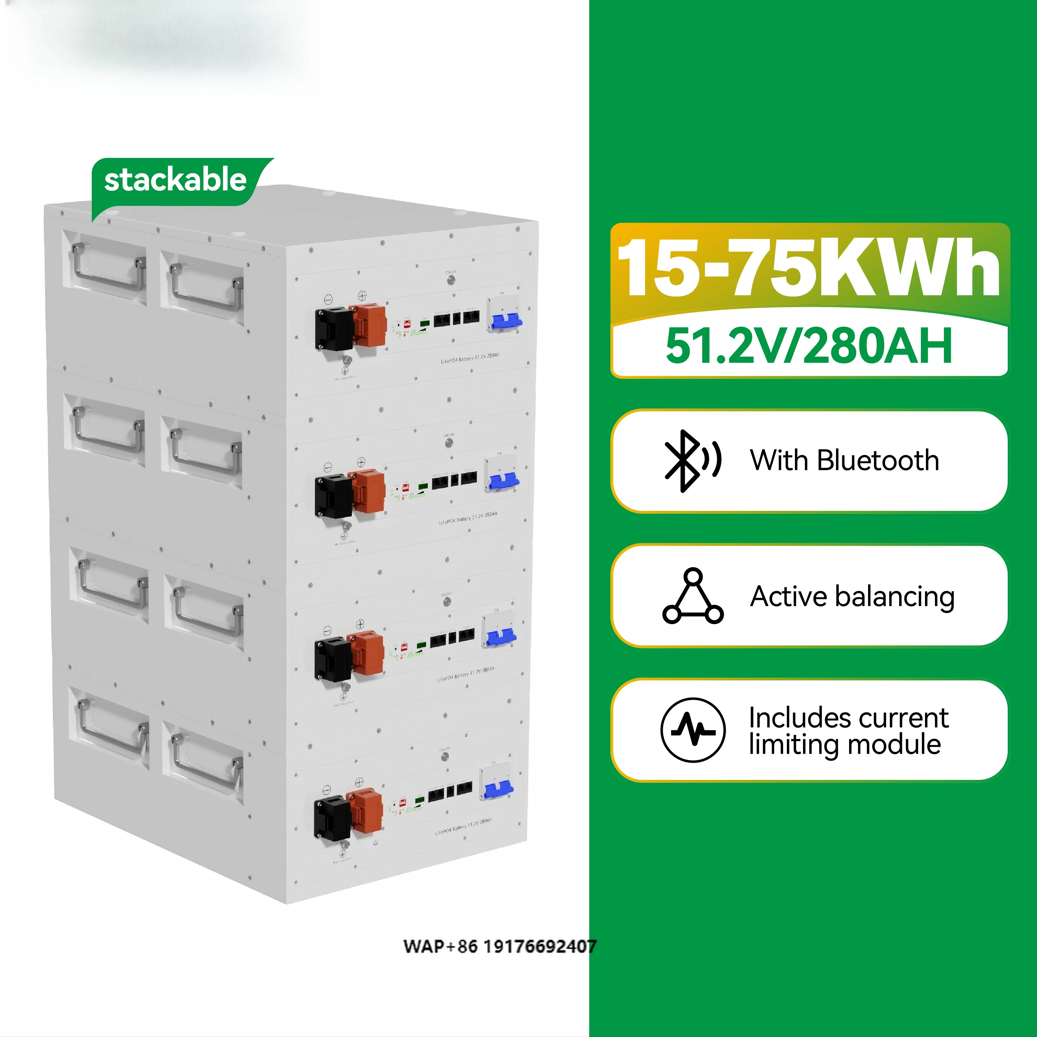 Stackable 51.2V 280AH 15KWH Lithium Battery Bluetooth Solar Battery for Home System
Stackable 51.2V 280AH 15KWH Lithium Battery Bluetooth Solar Battery for Home System