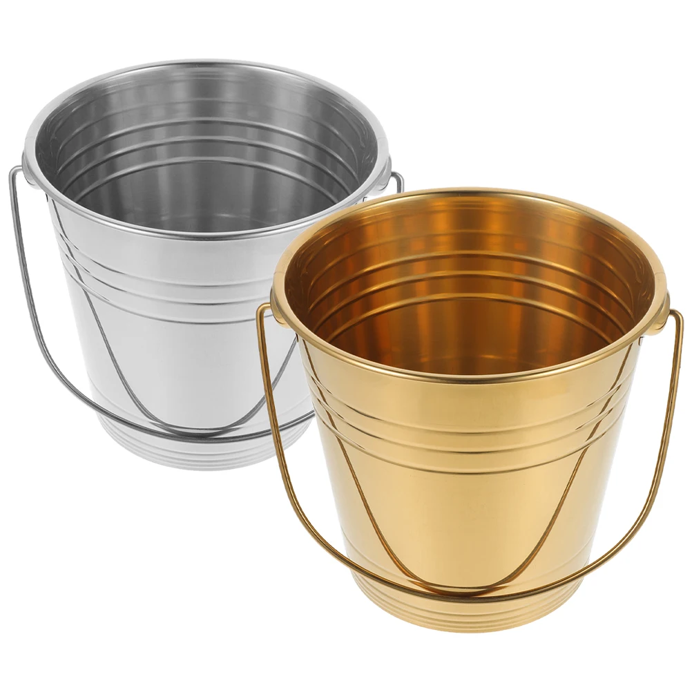 2 Pcs Stainless Steel Ice Bucket 3000ML Silver Gold with Handle for Party Bar Beverage Cooler Storage Container
2 Pcs Stainless Steel Ice Bucket 3000ML Silver Gold with Handle for Party Bar Beverage Cooler Storage Container