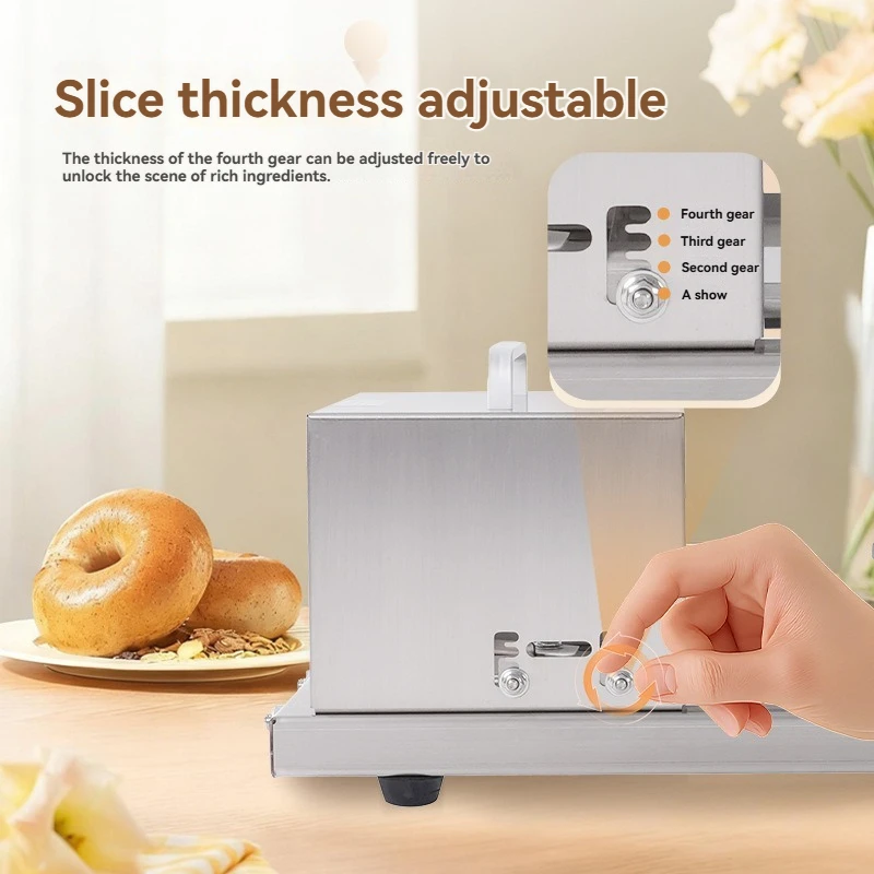 Stainless Steel Manual Bread Cutter Commercial Kitchen Multifunctional Slicer for Bagel Hamburger Toast Cutting
Stainless Steel Manual Bread Cutter Commercial Kitchen Multifunctional Slicer for Bagel Hamburger Toast Cutting